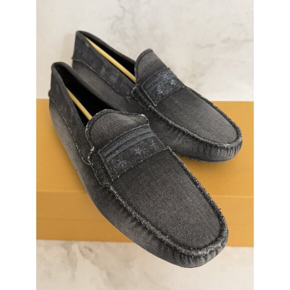 Tod’s New Gommini Gray Denim Driving Shoes Loafers Size 10.5 US / 9.5 UK